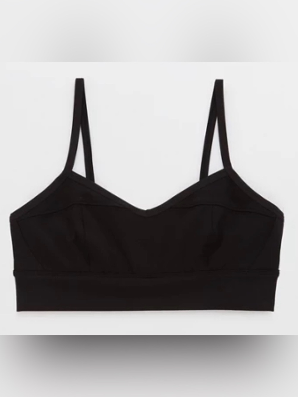 OFFLINE By Aerie Goals Ribbed Corset Sports Bra, True Black, sz S